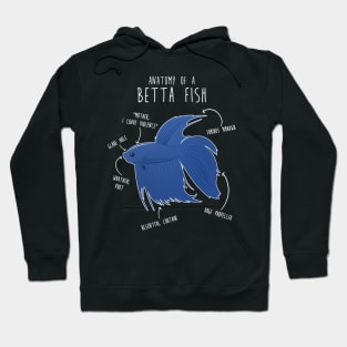 Betta Fish Siamese Fighting Fish Anatomy Hoodie